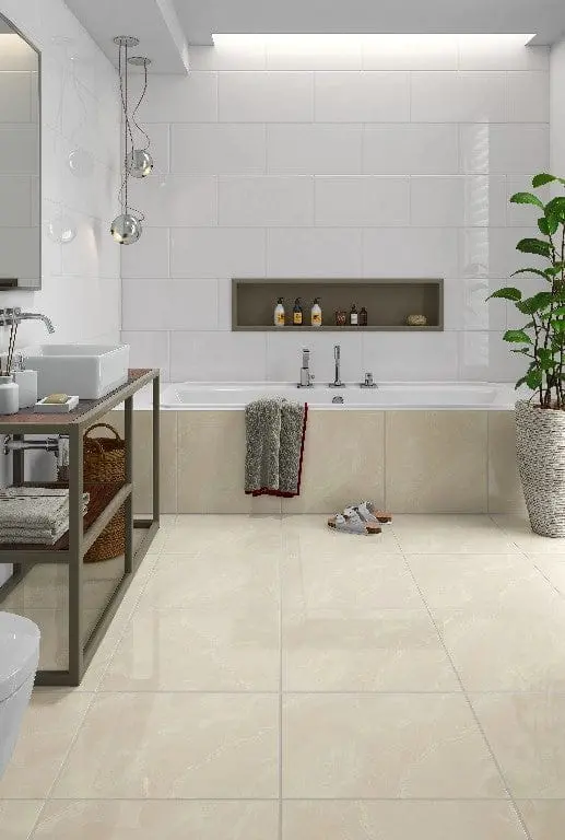 Onix Beige Ceramic Floor And Wall Tile 18" X 18" 1