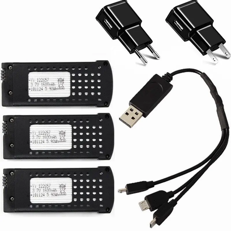 Original 3.7V 1600Mah Lipo Battery And ( 3-In-1 ) Charger For Sg106 Rc Helicopter Quadcopter Spare Parts 3.7V Drone Battery 1
