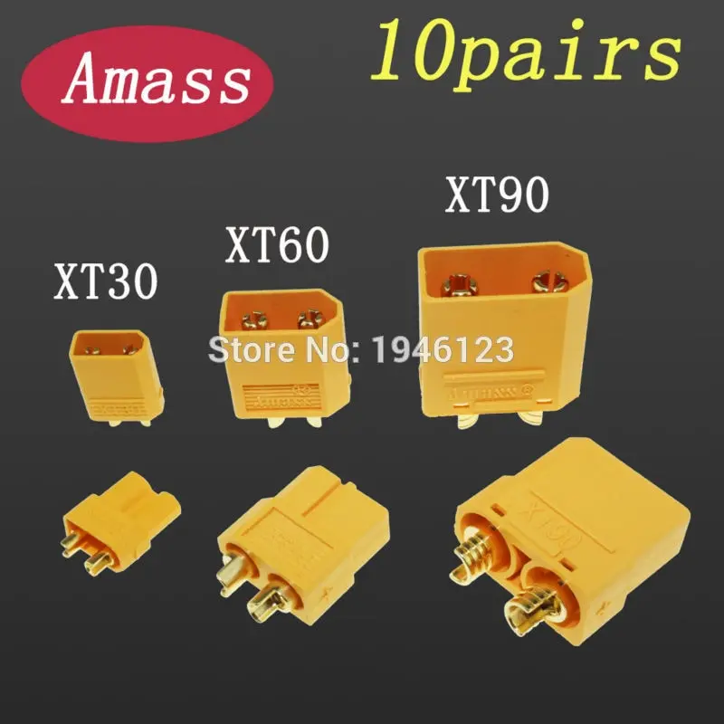 Original Amass Connector Xt30 Xt30u Xt60 Xt90 Banana Plug Bullet Connector Male Female For Rc Fpv Lipo Battery Plug 1