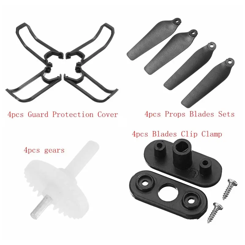 Original Eachine E58 Spare Parts 4Pcs Protection Covers 4Pcs Blades Clip Clamps 4Pcs Gear Bearings 4Pcs Propellers 1