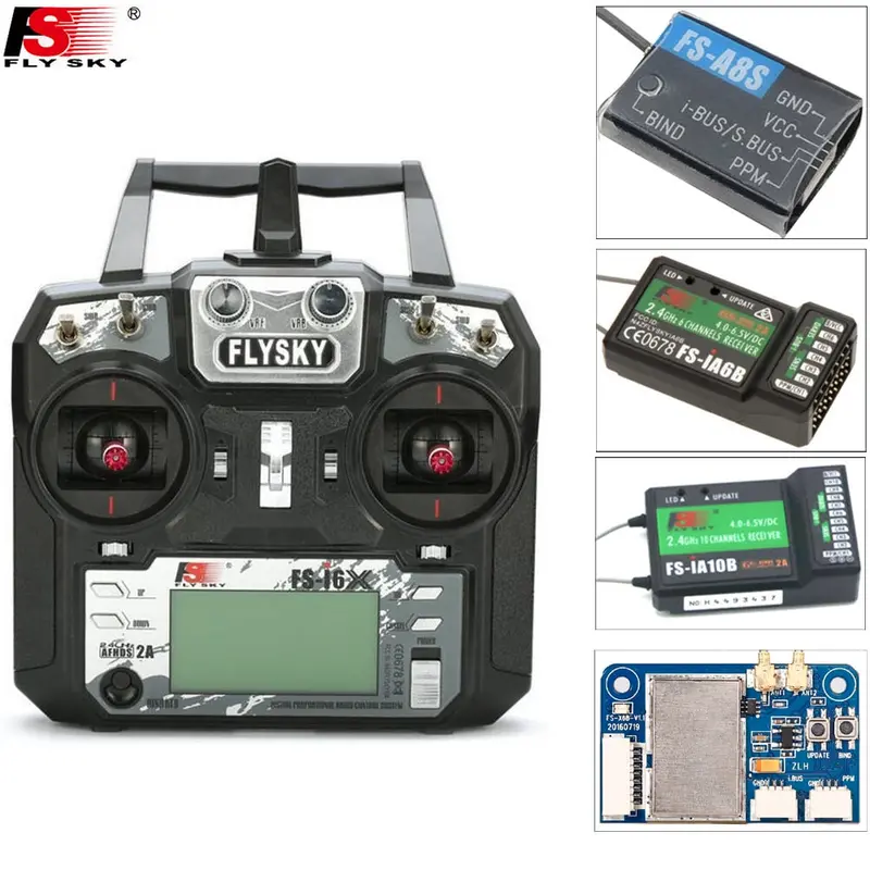 Original Flysky Fs-I6x 10Ch 2.4Ghz Afhds 2A Rc Transmitter+Fs-Ia6b/Fs-Ia10b/Fs-X6b/Fs-A8s Receiver For Rc Airplane(Mode 2) 1