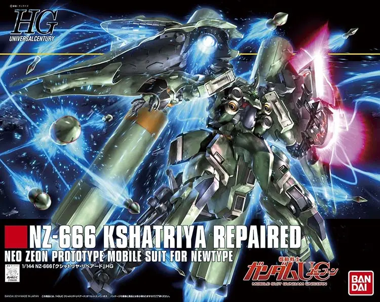 Original Gundam Hg 1/144 Model Nz-666 Kshatriya Repaired Unicorn Gundam Mobile Suit Kids Toys With Holder 1