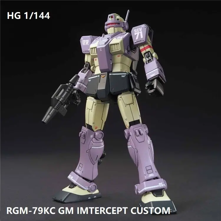 Original Gundam Hg 1/144 Model Rgm-79Kc Gm Intercept Custom Gundam Mobile Suit The Origin Gto Kids Toys With Holder 1