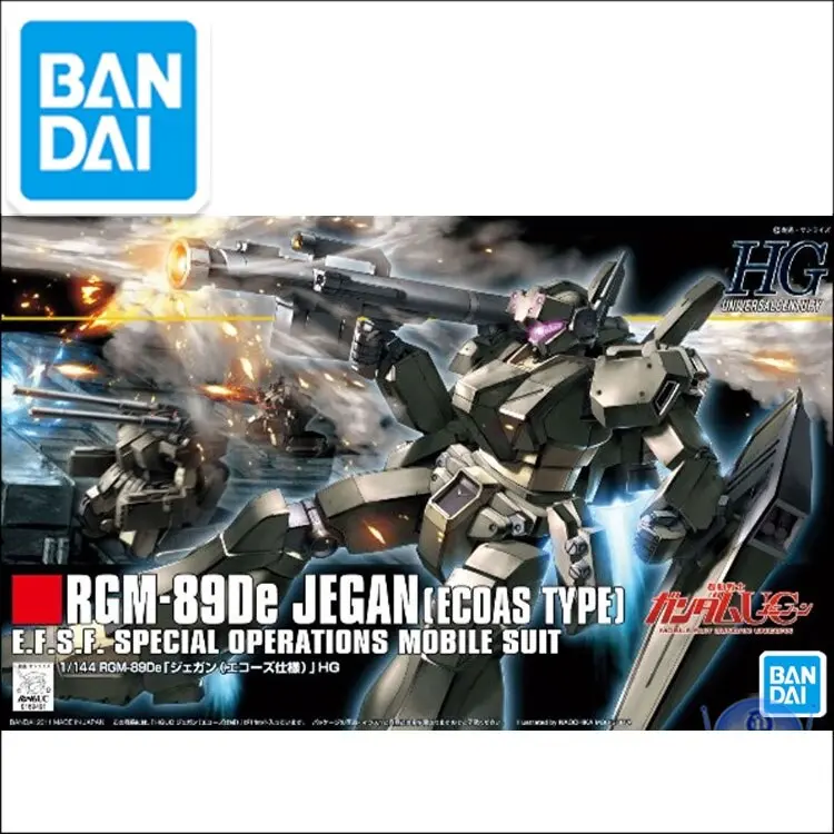 Original Gundam Hg 1/144 Model Rgm-89De Jegan Ecoas Type Uc Unicorn Mobile Suit Kids Toys 1