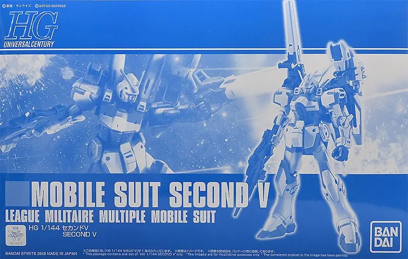 Original Japaness Gundam Hg 1/144 Model Second V V2nd League Militaire Gundam Mobile Suit Kids Toys 1