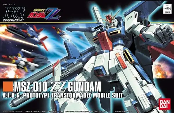 Original Japaness Gundam Model Hg 1/144 Msz-010 The Zz Gundam Ready Pleayer One Armor Unchained Mobile Suit Kids Toys 1