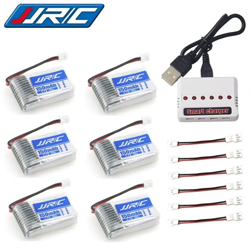 Original Jjrc H20 Battery 3.7V 150Mah For Jjrc H20 Syma S8 M67 U839 Rc Quadcopter Parts 3.7V Lipo Battery And Charger (6 In 1) 1