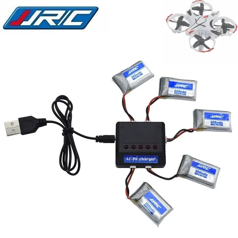Original Jjrc H56 Battery 3.7V 300Mah For Jjrc H56 T2g Drone Battery For Rc Quadcopter Spare Part Lipo Battery And Charger 5In1 1