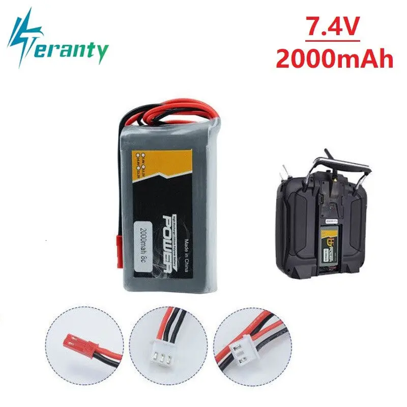 Original Rc Lipo Battery 2S 7.4V 2000Mah Lipo Battery For Jumper T16 Open Source Multi-Protocol Radio Transmitter Battery 1