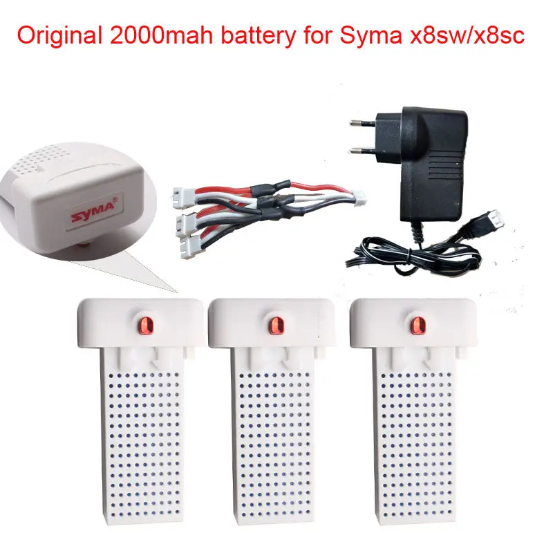 Original Syma X8sw X8sc X8 Pro Battery Ultra-High Capacity 7.4V 2000Mah Battery Rc Drone Helicopter Syma X8sw X8sc Series Parts 1