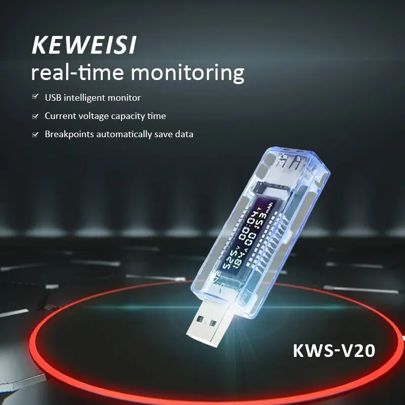 Original Tester 3-9V 3A Usb Voltage Current Detector V20 Usb Charger Capacity Tester Usb Charger Power Meter Text Bank Voltmeter 1