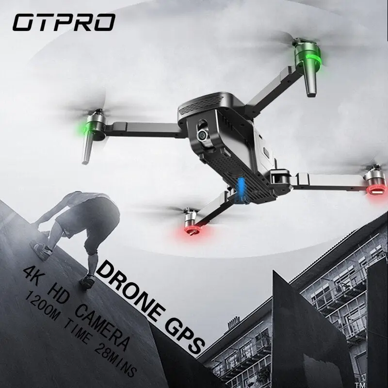 Otpro Mini Foldable 4K Wifi Camera Double Professional Drone Gps Rc Helicopter Brushless Motor Intelligent Following Quadcopter 1