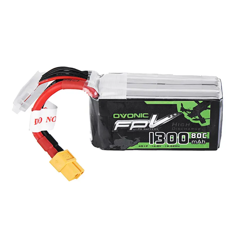 Ovonic 14.8V 1300Mah 80C 4S Lipo Battery Xt60 Plug For Fpv Rc Drone 1