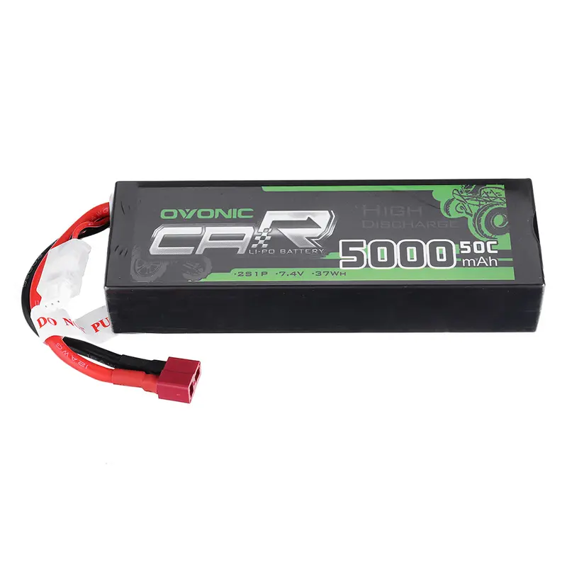 Ovonic 7.4V 5000Mah 50C 2S Lipo Battery Deans Plug For 1/8 1/10 Rtr Rc Car 1