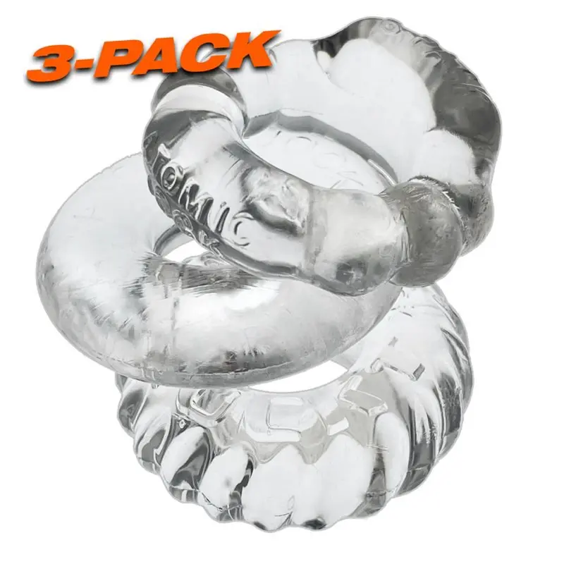 Oxballs Bonemaker 3 Pc Cockring Set Clear. 1