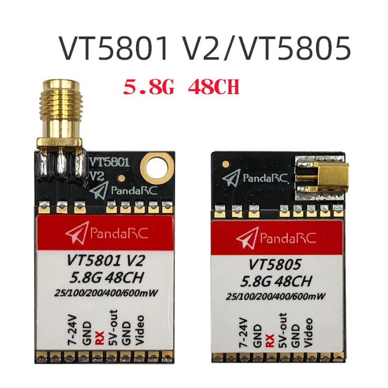 Pandarc Vt5801 V2 Vt5805 Vt5804 Fpv Video Transmitter 5.8G 48Ch 25/100/200/400/600Mw Switchable Osd Adjustable Sma Mmcx Vtx 1