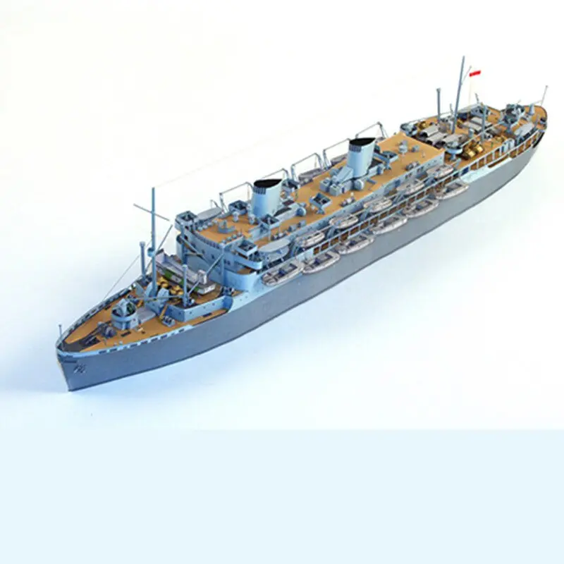 Paper Model 1:400 Husky No. Transport Ship Five Landing Ships Sicily Landing Battle Scene Military Fans 1