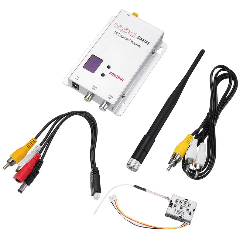 Partom 1.2G 12Ch 200Mw Wireless Fpv Transmitter With Fox-R02 12Ch Fpv Receiver Combo For Rc Drone Airplane Long Range 1