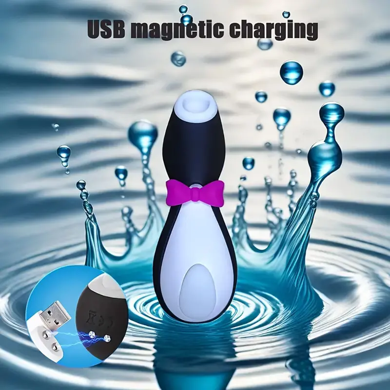 Penguin Pucker Mini Sucking Vibrator. 1