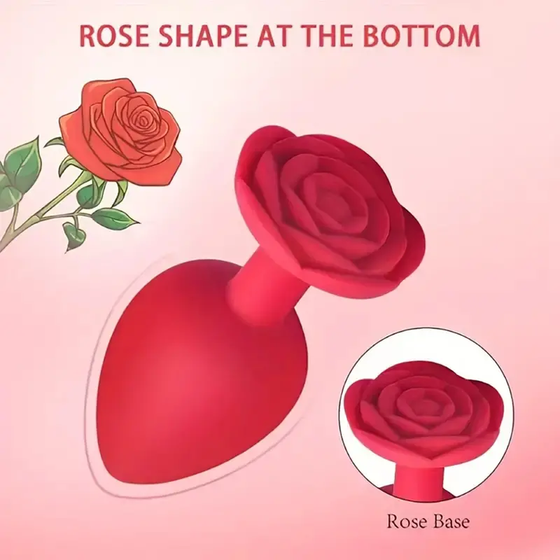 Petals Silicone Rose Butt Plug Set. 1