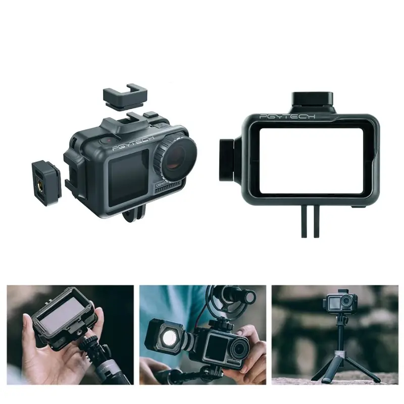 Pgytech Osmo Action Camera Accessories Cage Frame Bracket Mount Part For Dji Camera 1