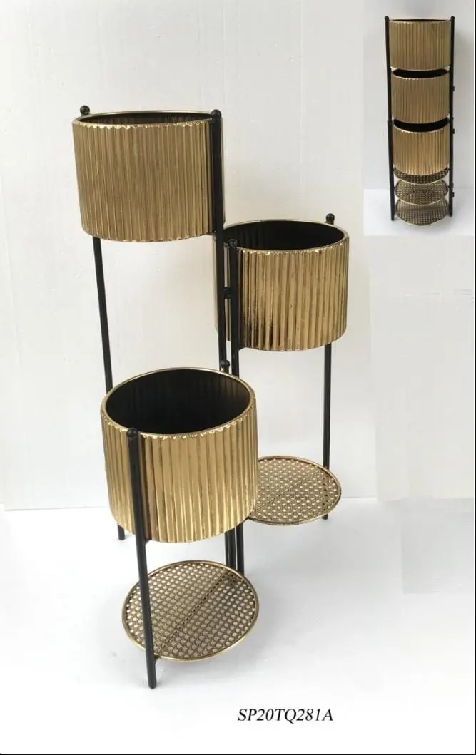 Planter Flower Pot 3 Tier Gold #Ymu92215 1