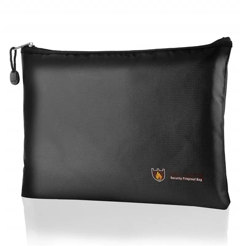 Portable Fireproof & Waterproof Document Envelope File Folder Cash Pouch Fireproof Money Bag Lipo Safe Bag For Home Office S/M/L 1