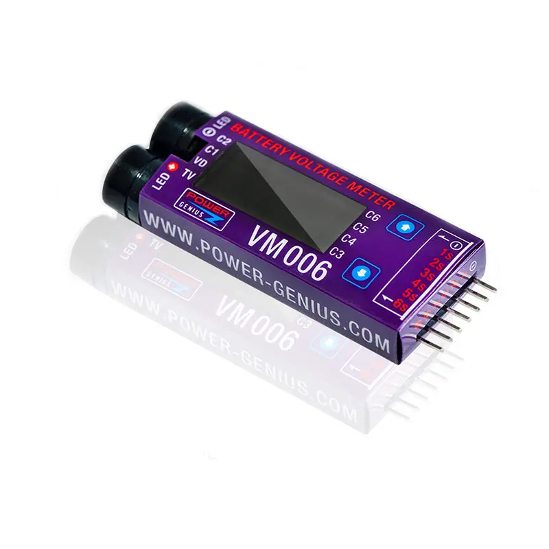 Power Genius Pg 1-6S Battery Voltage Meter Calibration Lcd Display With Low Voltage Alarm 1