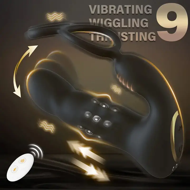 Prostate Massager W Vibrating Penis Ring. 1