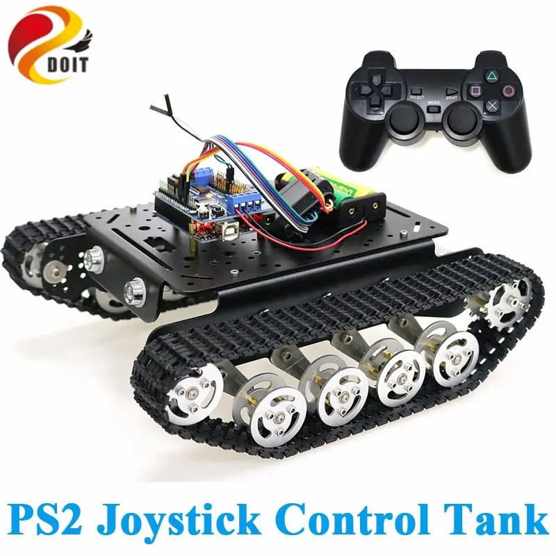 Ps2 Joystick Control Shock Absorper Smart Robot Tank Chassis With Dual Dc Motor+Uno Board+Motor Driver Board For Diy Project 1