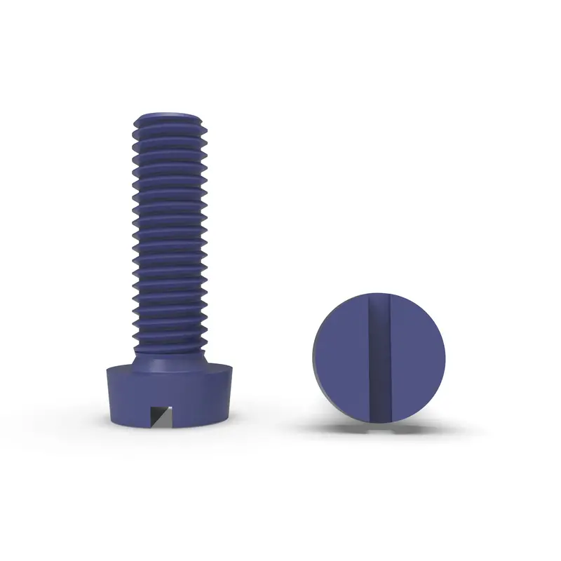 Ptfe/Teflon Coated A2-70 Stainless Steel Slotted Cheese Head Screw - Din 84 1