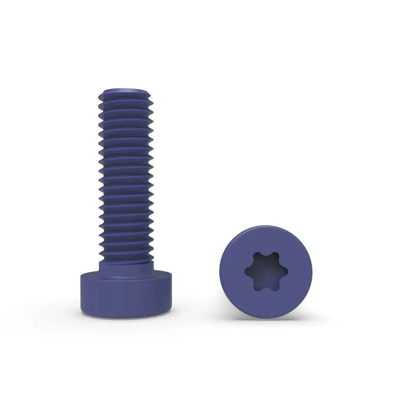 Ptfe/Teflon Coated A2-70 Stainless Steel Torx-Hexalobular Low Socket-Cylinder Head Cap Screw - Iso 14580 Tx 1