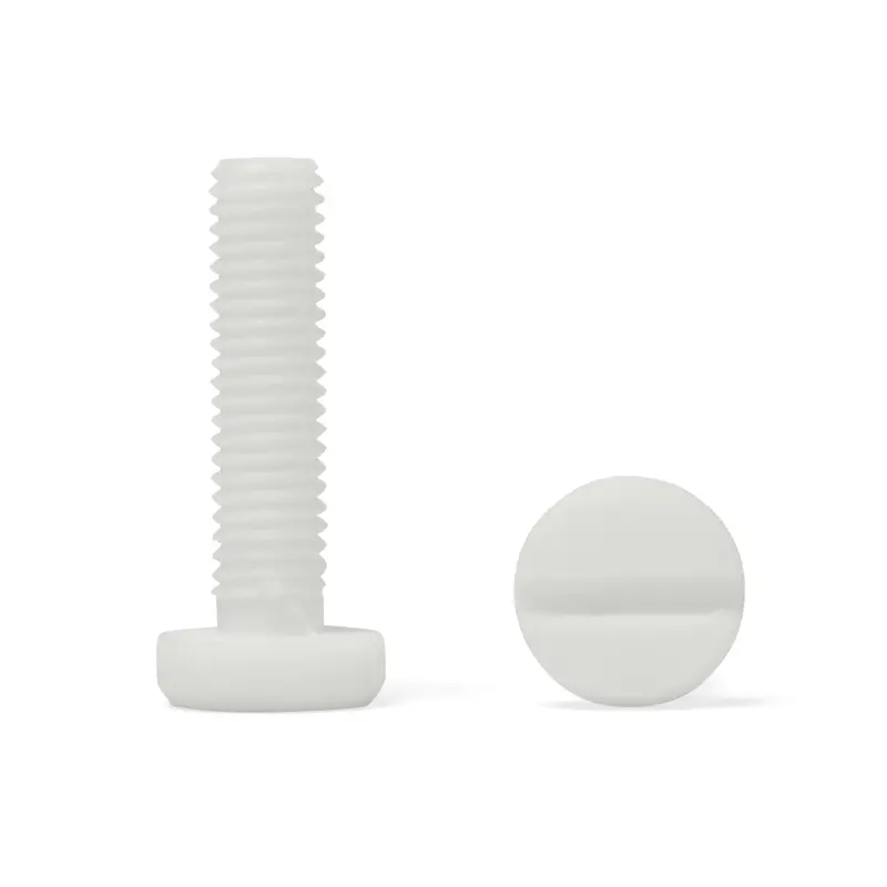Ptfe Teflon Slotted Pan Head Screws - Din 85 1