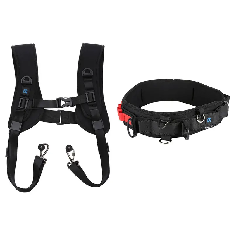 Puluz 2 In 1 Multi-Functional Bundle Waistband Strap + Double Shoulders Strap Kits With Hook For Slr/Dslr Fpv Camera 1