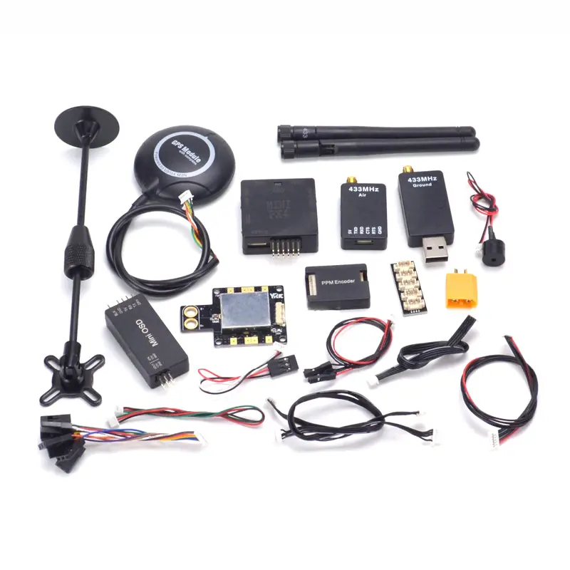 Px4 Pixhawk Pix 2.4.8 32Bit Flight Controller 433 Mhz Radio Telemetry M8n Gps +Osd + Pm +Buzzer + Ppm + I2c 1
