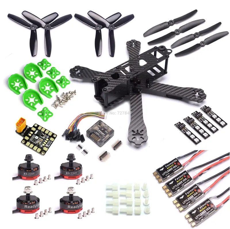 Qav-R 220Mm Carbon Fiber Racing Drone Quadcopter Qav-R 220 F3 Flight Controller Rs2205 2300Kv Motor Littlebee 30A-S Esc Blheli 1