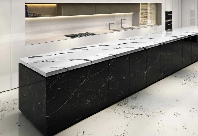Quartz: Calacata Blk 36"X127" 1