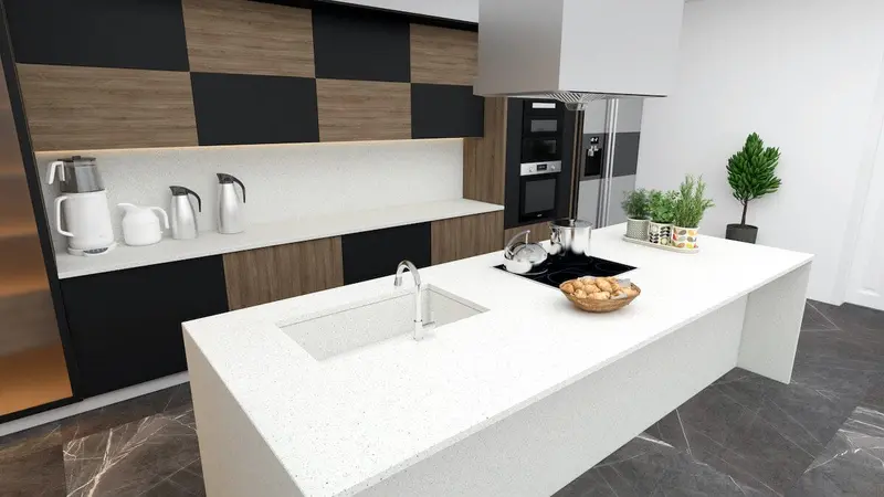 Quartz: White Galaxy 36"X127" 1