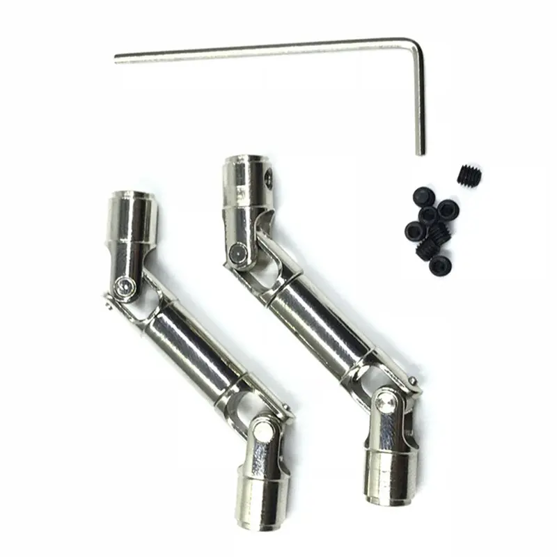 Racerstar 2Pcs 57-70Mm Upgrade Metal Silver Drive Shaft For Wpl Henglong 1/16 Rc Car Parts 1