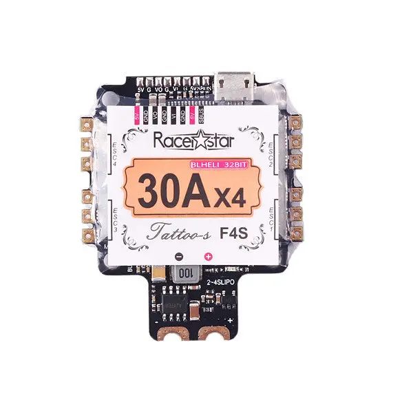 Racerstar Tattoof4s 30A Blheli_32 4In1 Esc 5V Bec W/ F4 Flight Controller Aio Osd Current Sensor For Rc Drone 1