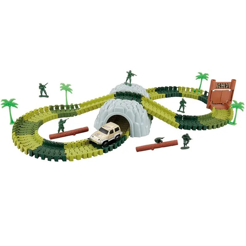 Railway Gift Road Model Military Diy Toy Car Kits Assembly Building Blocks Accessories Boys Kids Education Electric Track 1