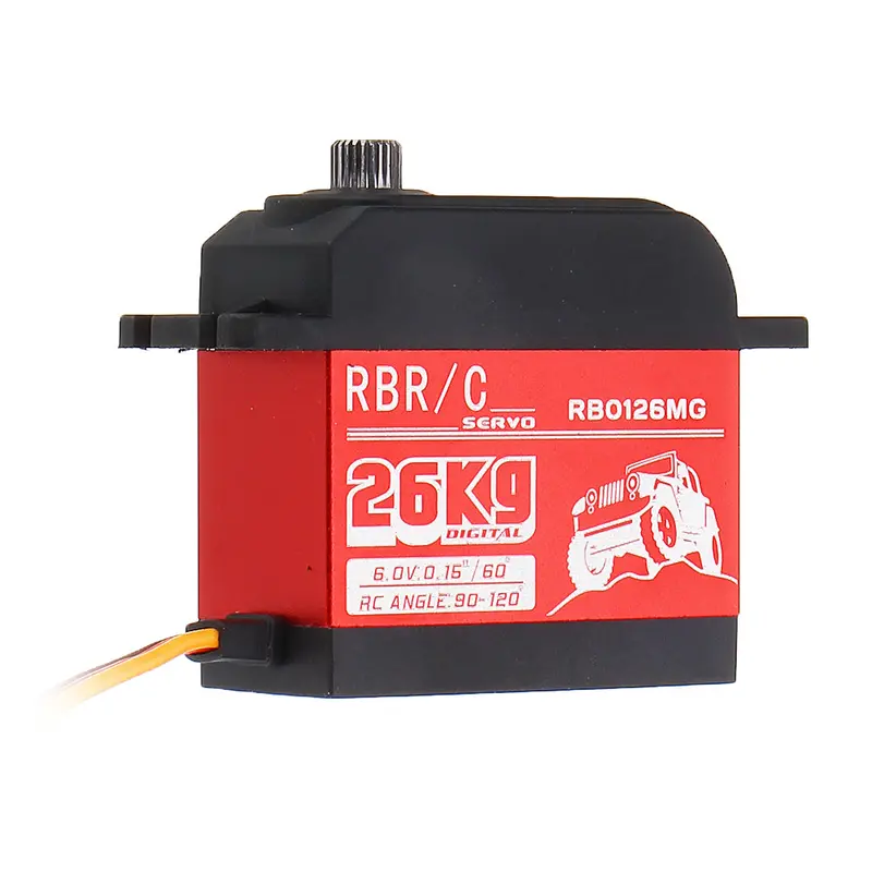 Rbr/C Rb0126mg 26Kg 90° 120° Large Torque Digital Metal Gear Waterproof Servo For 1/8/10 Crawler Rc Car Boat Vehicle Robot Models 1
