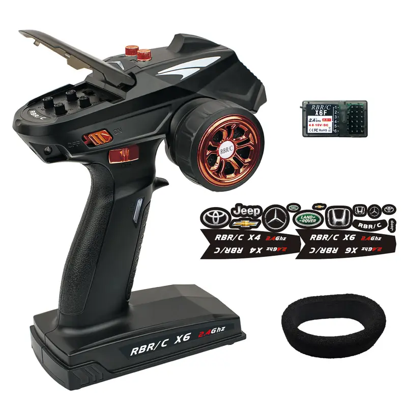 Rbr/C X6 2.4G 6Ch Transmitter With X6fg Receiver For Jjrc Q65 Mn 90 Rc Car Boat Tank Model Parts Orange 1