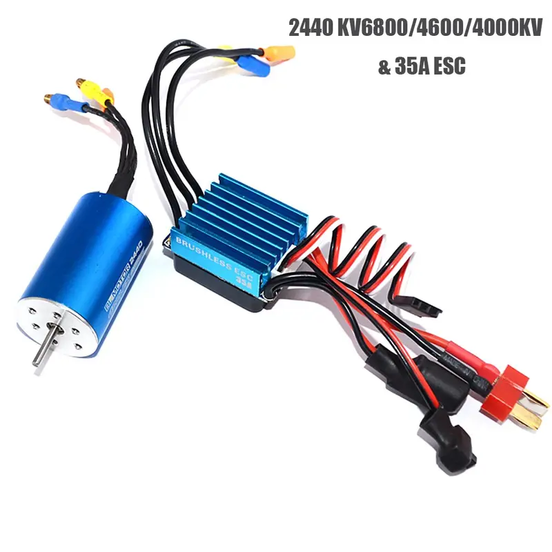 Rc 2440 6800Kv / 4600Kv / 4000Kv Sensorless Brushless Motor With 35A Brushless Esc For 1/14 1/16 Rc Car 1