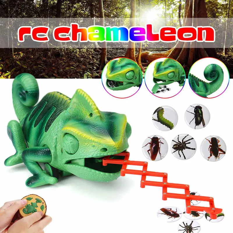 Rc Animals Toys Rc-Chameleon Lizard Pet Intelligent Remote Control Toy Electronic Model Reptile Animals Robot For Kid Gifts 1