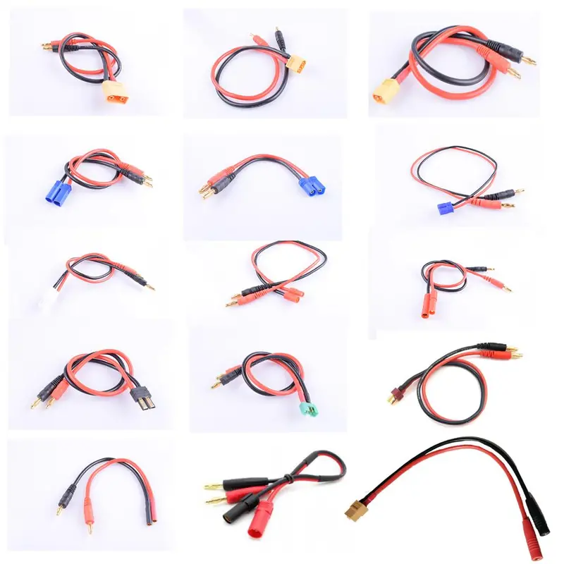 Rc Battery Charger Cable Ec2 Ec3 Ec5 Deans Tamiya Mpx Xt30 Xt60 Xt90 Xt150 Traxxas Hxt Futaba To 4Mm Banana Plug Adapter Cable 1