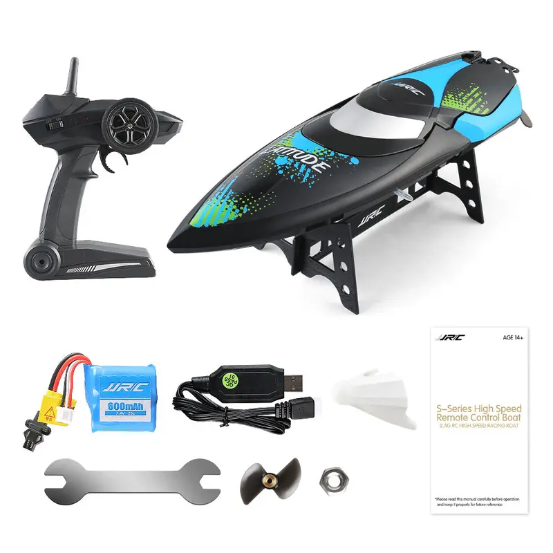 Rc Boat Jjrc S3 Latitude Remote Control Boat 2.4Ghz 2Ch 25Km/H Portable Mini Rc Boat (Jjrc-S3) Ship Rc Toys For Children Kids 1