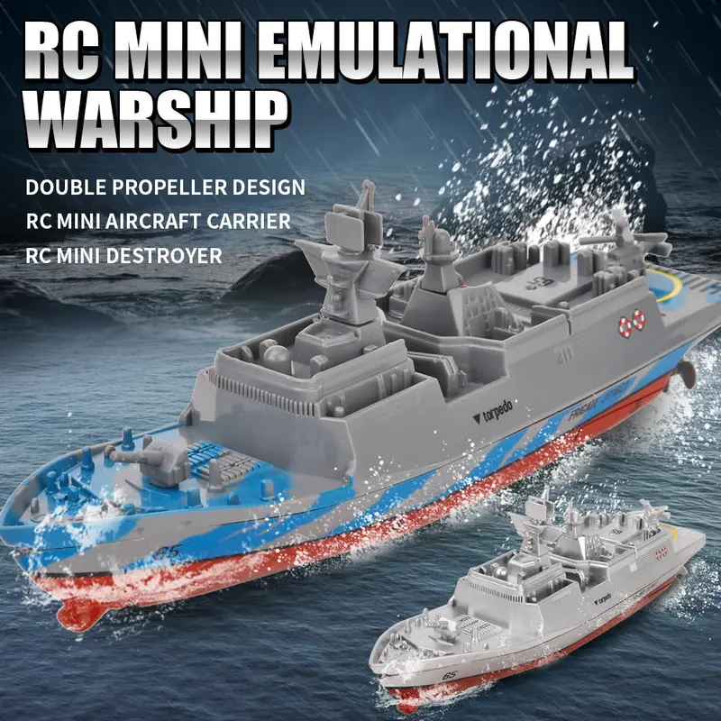 Rc Boat Warship 2.4Ghz Toys Remote Control Mini Electric Carrier Children Outdoors Water Speedboat Remote Control Toys 1