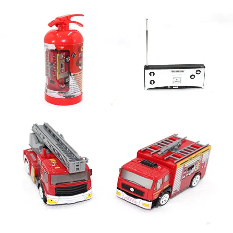 Rc Car 1:58 Mini Remote Control Fire Truck Fireman Toy Car Model Oil Tanker Toy Boy Car Car Children Education Toy Gift 2 Types 1