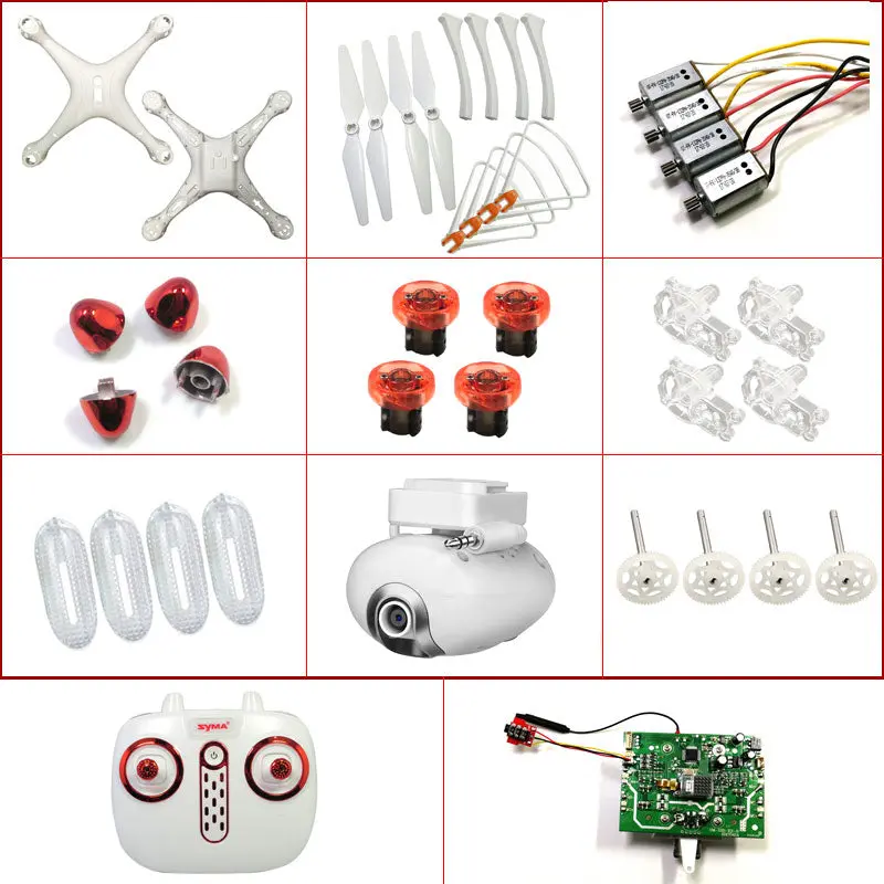 Rc Drone Spare Parts Syma X8sw X8sc X8pro Motor Gear Propellers Blades Main Body Landing Gear Camera Circuit Board Controller 1